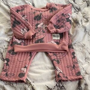 Disney Pink and Gray Minnie Mouse Pajama Set
